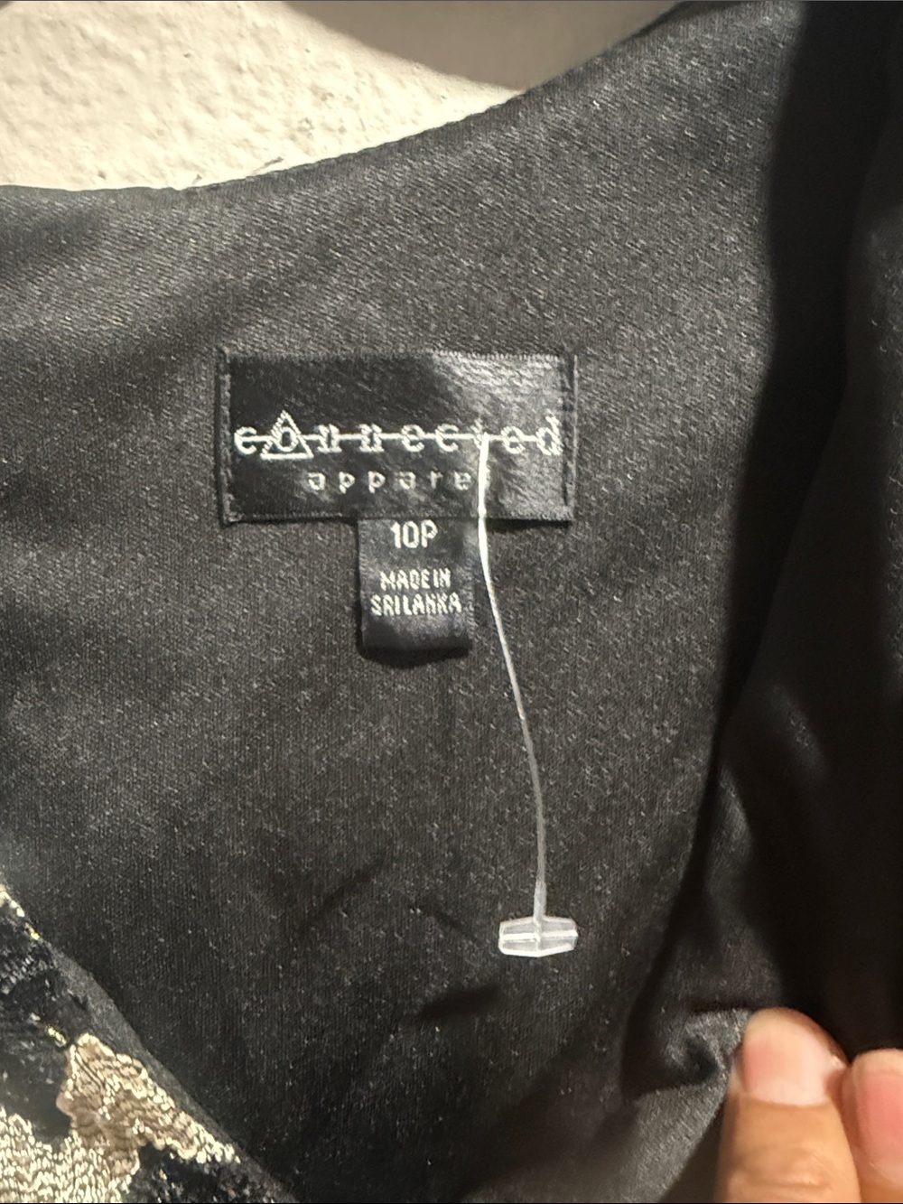 connected apparel Black Blazer with Metallic Gold Pattern